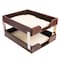 Dacasso Dark Brown Bonded Leather Double Letter Trays AG-3622 - alternate 4